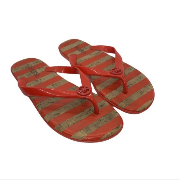 MICHAEL Michael Kors | Jelly Jet Set Flip Flop Sandals | Tangerine Orange | 6 - Picture 1 of 6